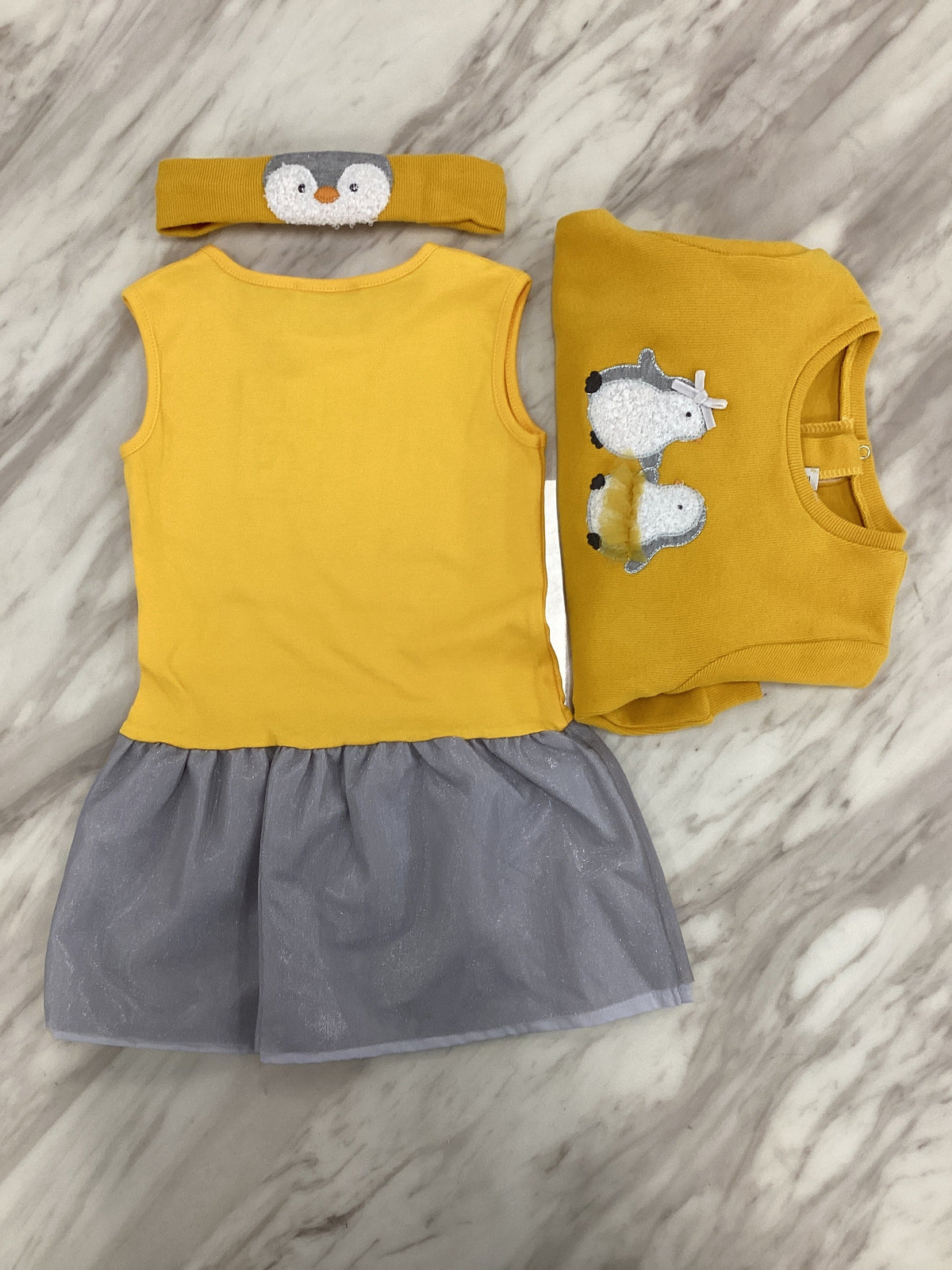 Indigo Girls’ 3-Piece Outfit Set – Sweatshirt, Tulle Skirt & Headband