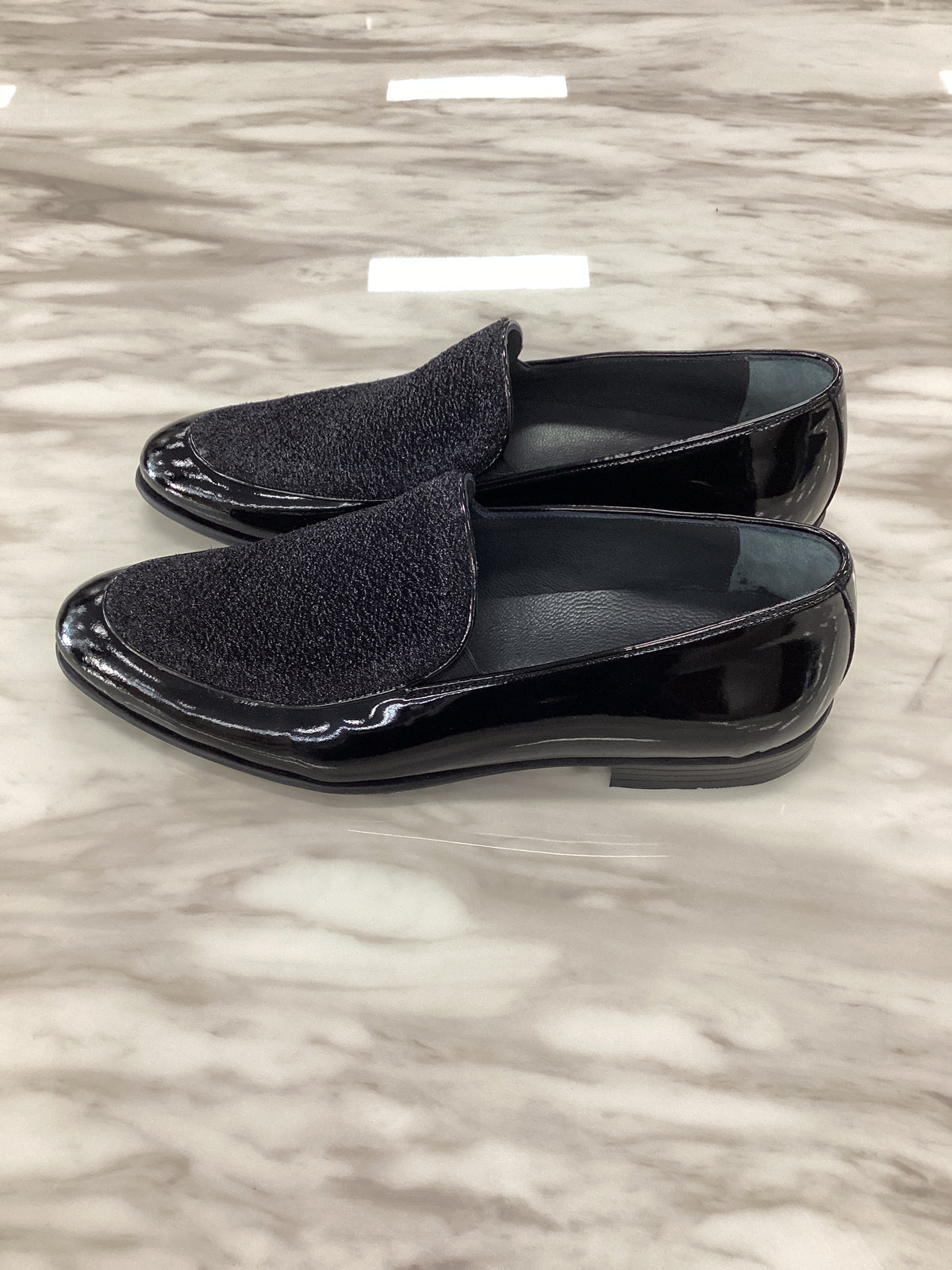 Marco Divaio Men’s Black Patent & Suede Loafers.(FFF)