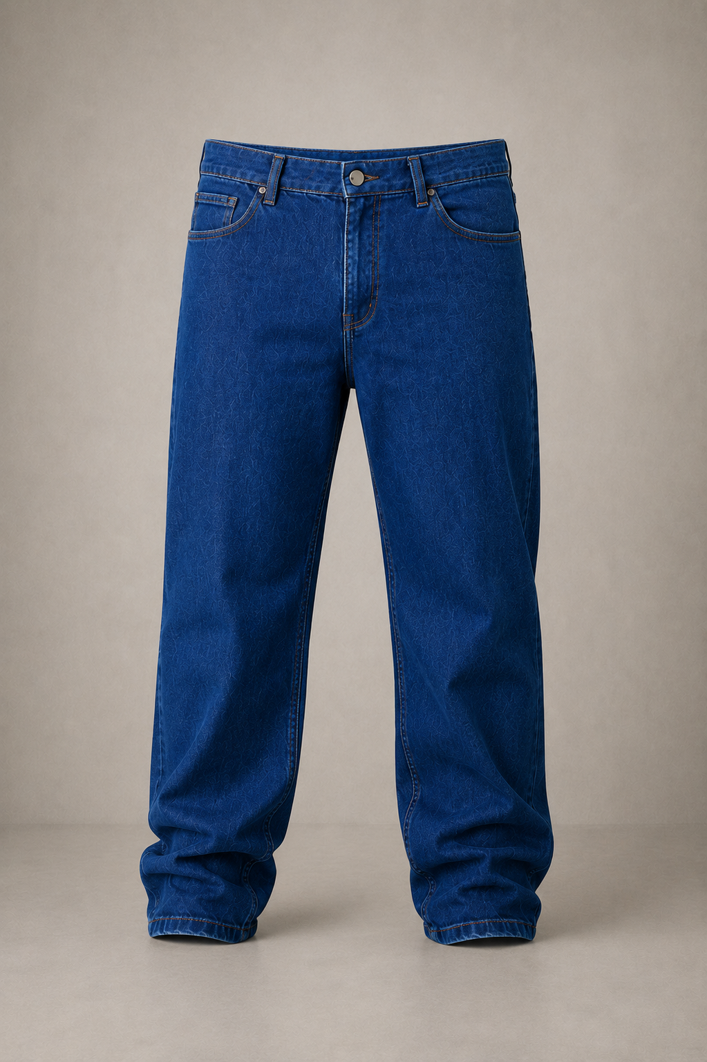 Men’s Fashion Denim Jeans – Indigo Dark Blue Mid Wash.(FFFF)