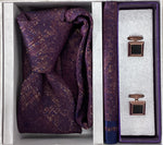Pierre Cavelli Men’s Paisley Tie, Pocket Square & Cufflinks Gift Set