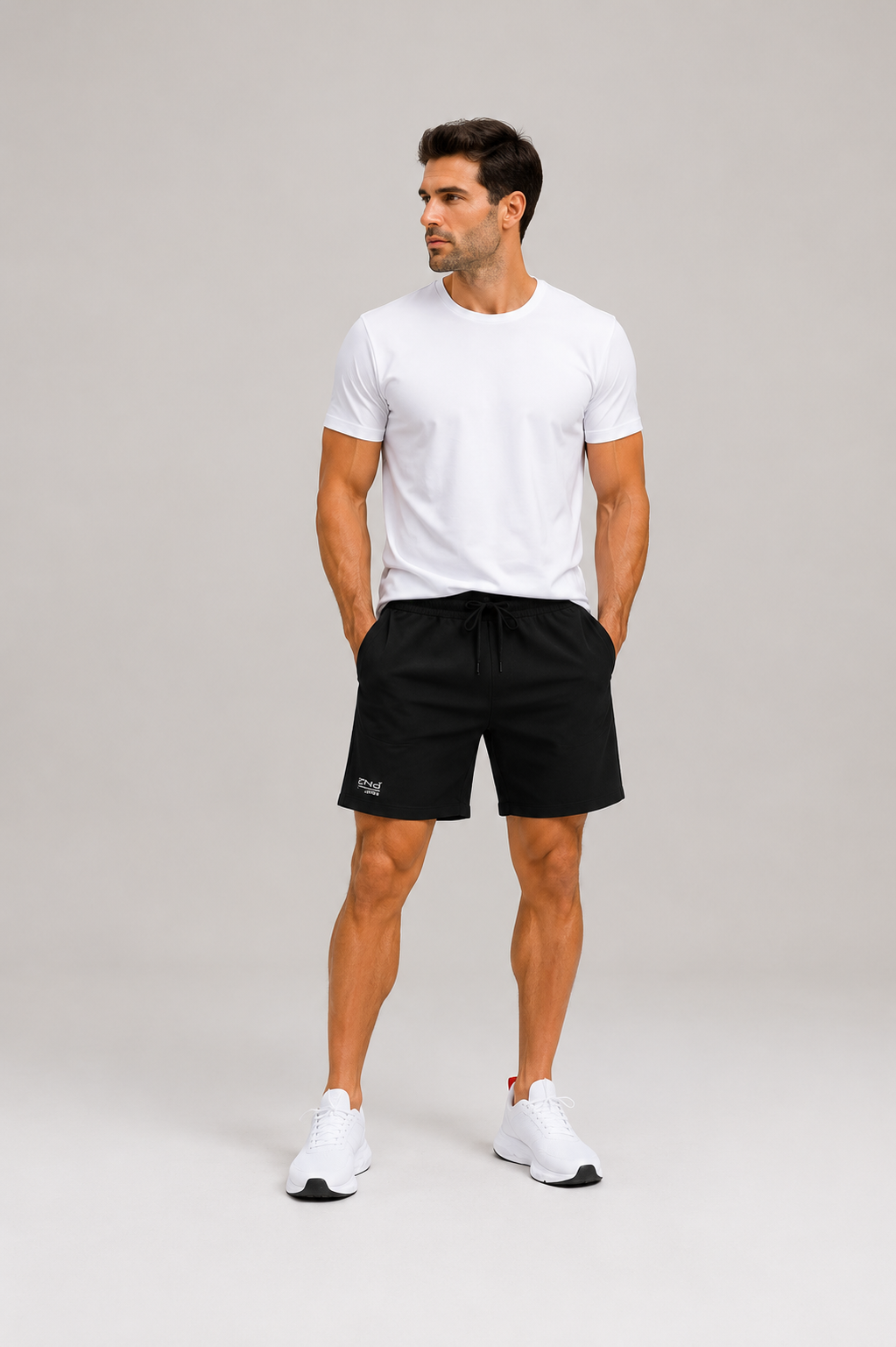 Men’s Denim Drawstring Shorts.(FFFF)
