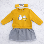 Indigo Girls’ 3-Piece Outfit Set – Sweatshirt, Tulle Skirt & Headband