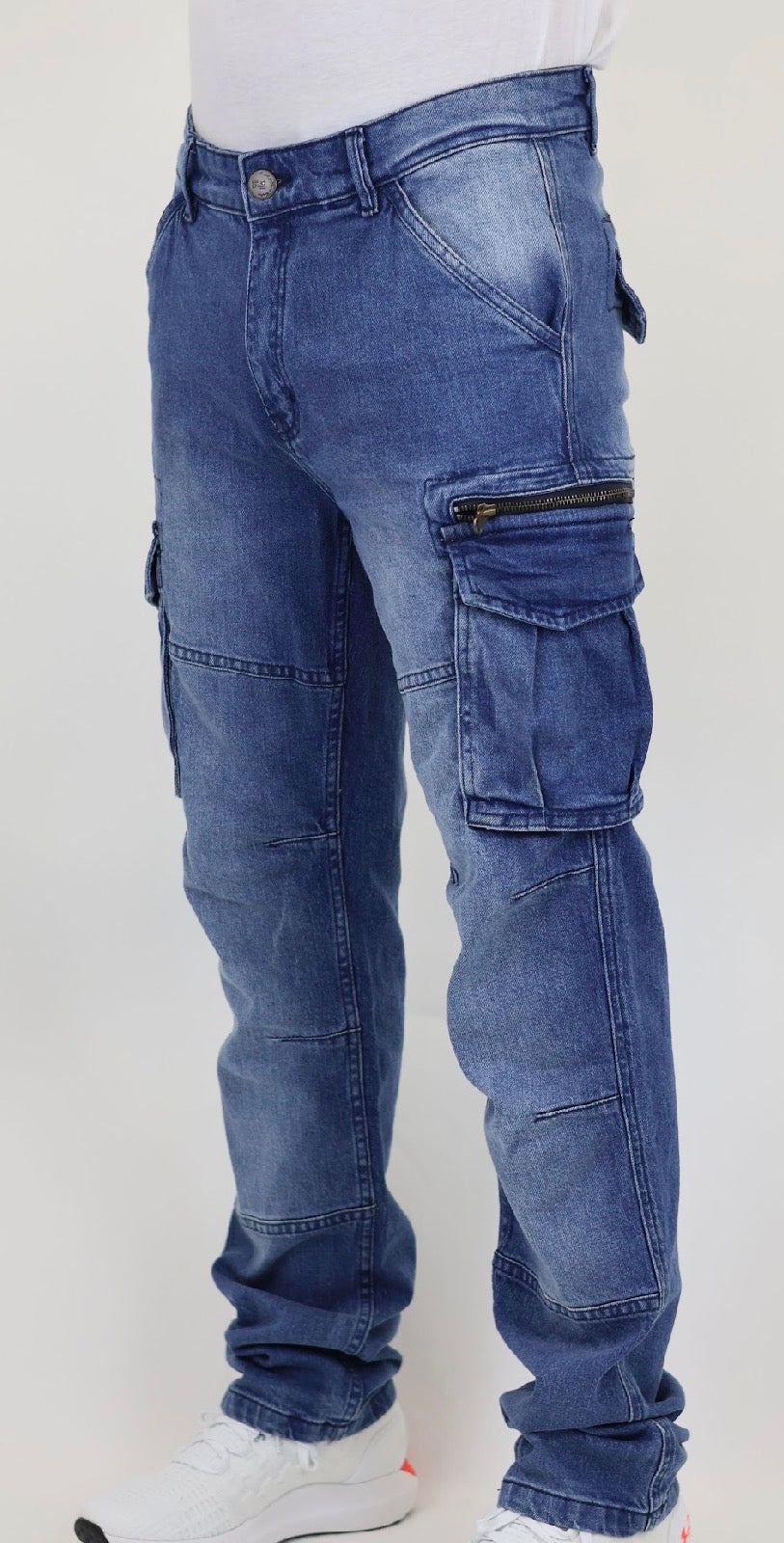 Men’s Blue Cargo Denim Jeans