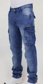 Men’s Blue Cargo Denim Jeans