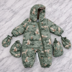 Indigo Baby Hooded Winter Snowsuit with Mittens & Booties