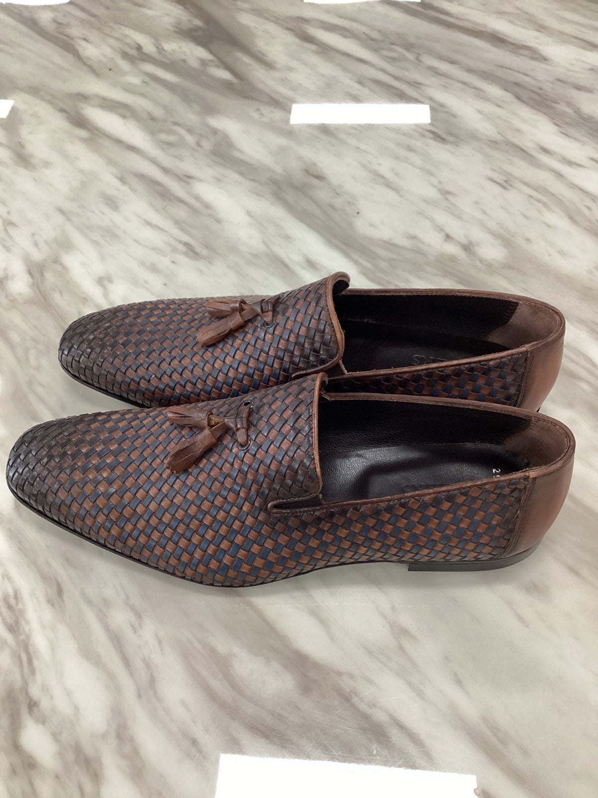 Men’s Woven Leather Tassel Loafers