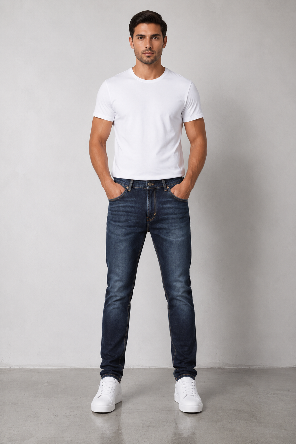 Men’s Fashion Denim Jeans – Indigo Blue.(FFFF)