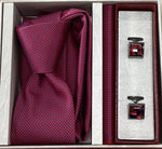 Pierre Cavelli Men’s Paisley Tie, Pocket Square & Cufflinks Gift Set