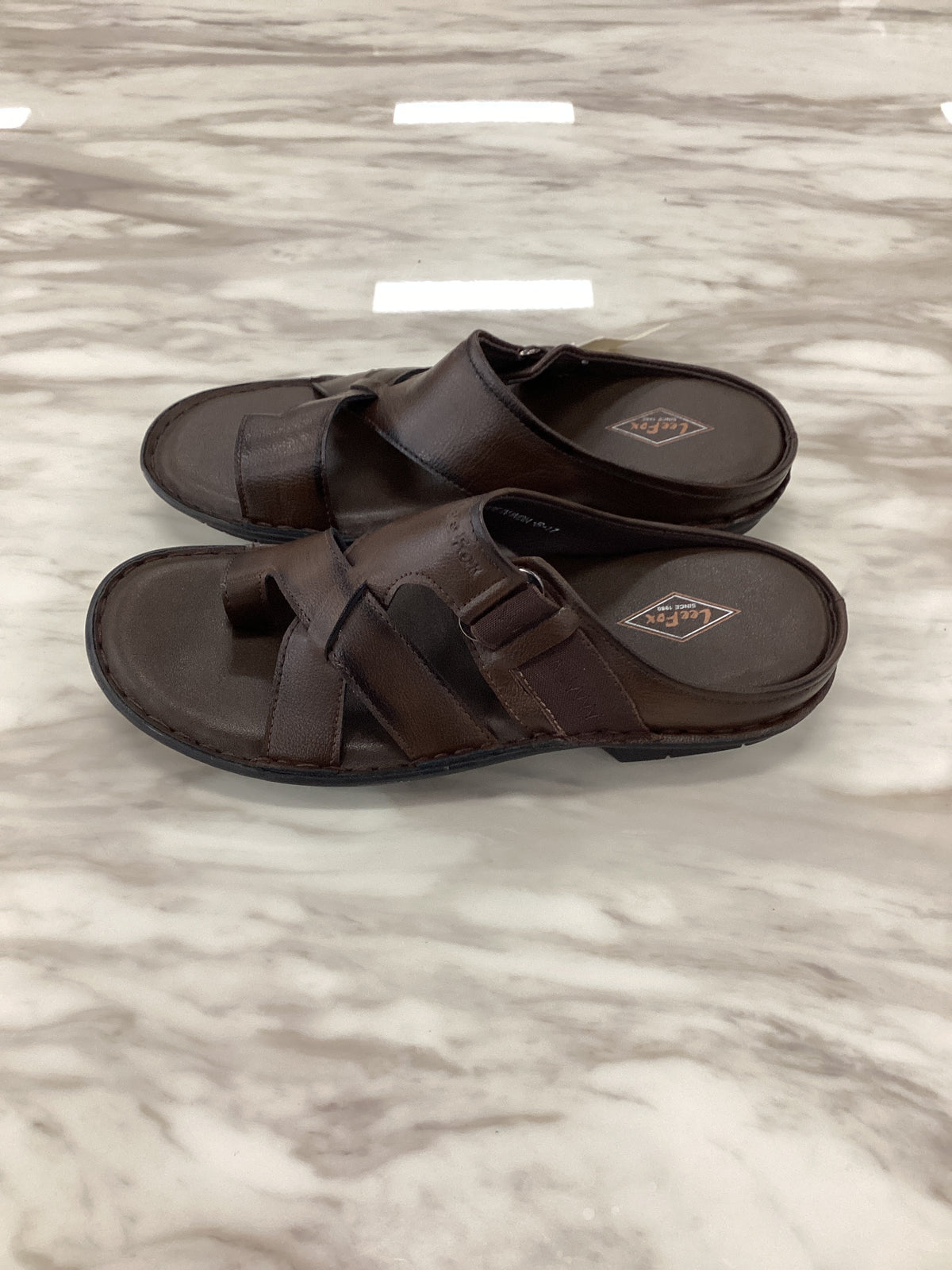 Leefox Men’s Casual Leather Sandals