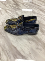 Men’s Snake-Embossed Leather Loafers with Metal Bit