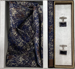 Pierre Cavelli Men’s Paisley Tie, Pocket Square & Cufflinks Gift Set