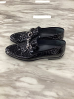 Marco Divaio Men’s Patent Crocodile-Embossed Loafers with Silver Bit.(FFF)