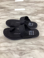 Lee Grain Men’s Classic Black Toe-Ring Leather Sandals
