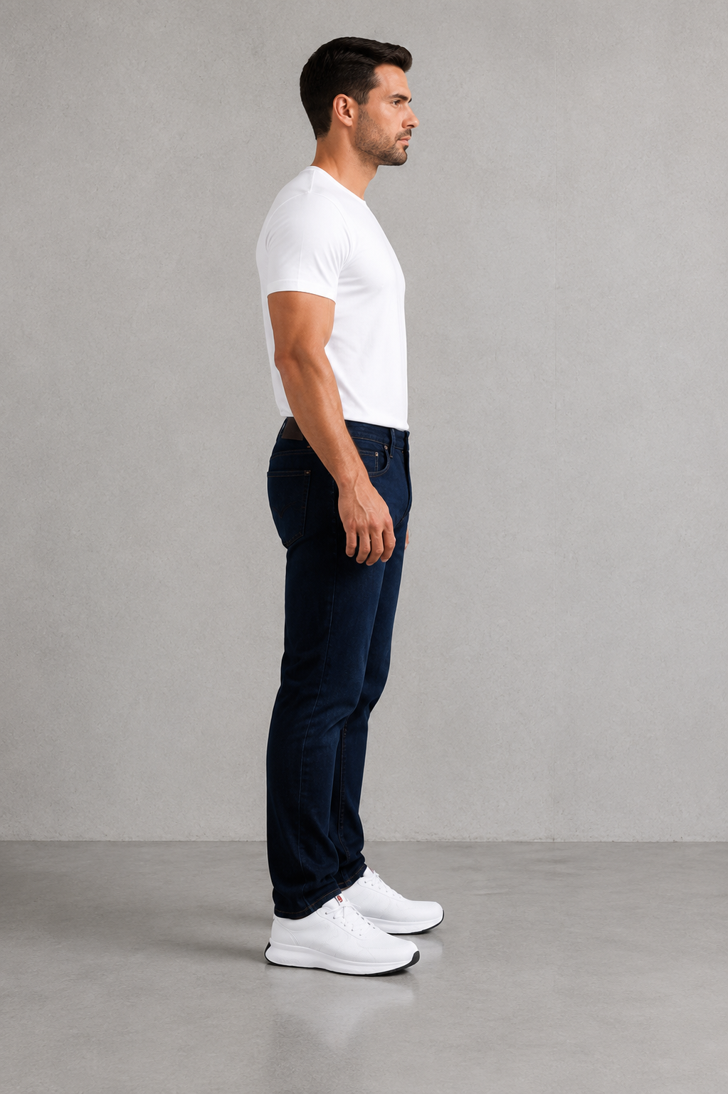 Men’s Dark Indigo Stretch Denim Jeans.(FFFF)