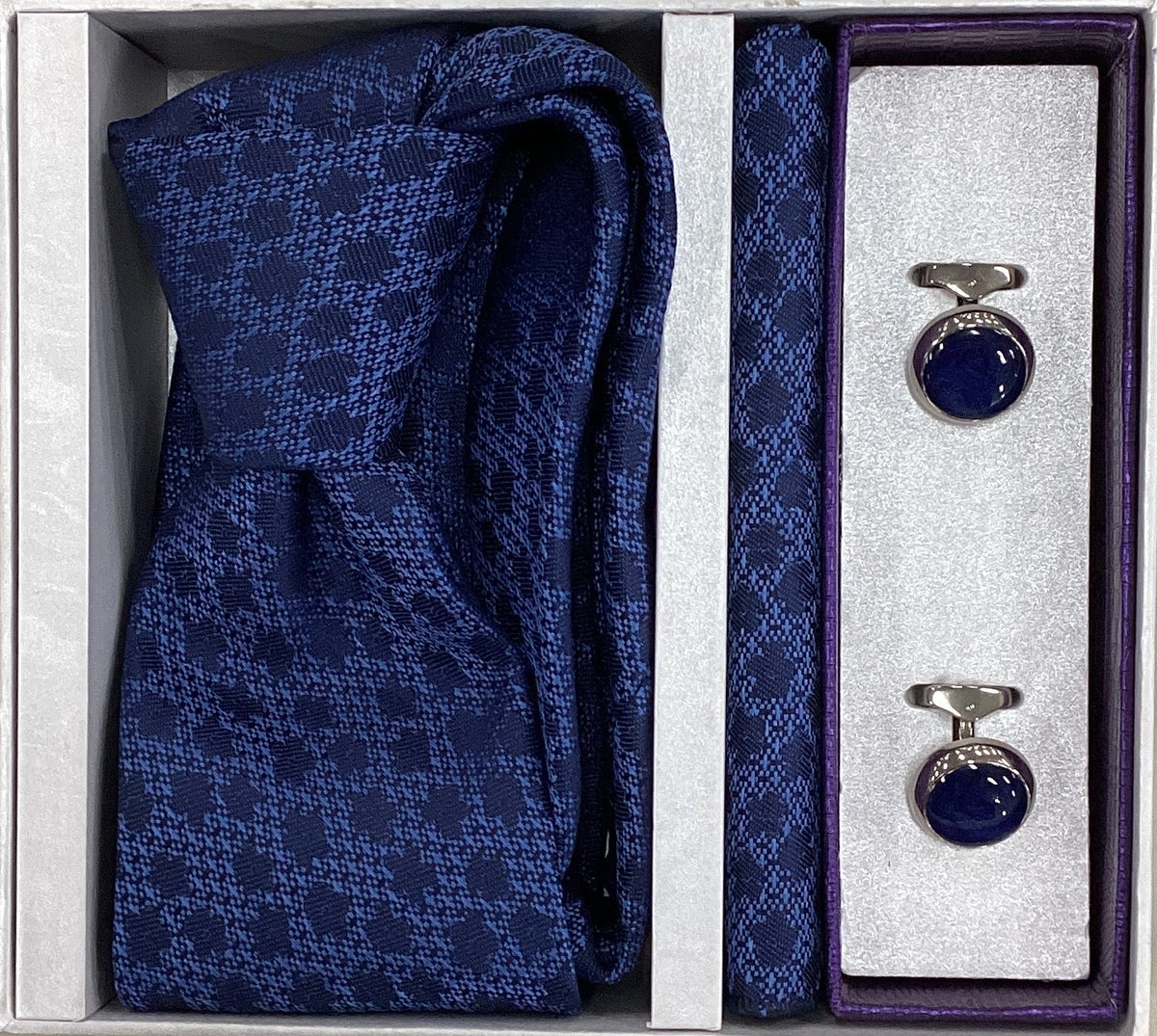Pierre Cavelli Men’s Paisley Tie, Pocket Square & Cufflinks Gift Set