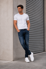 Men’s Fashion Denim Jeans – Indigo Blue.(FFFF)
