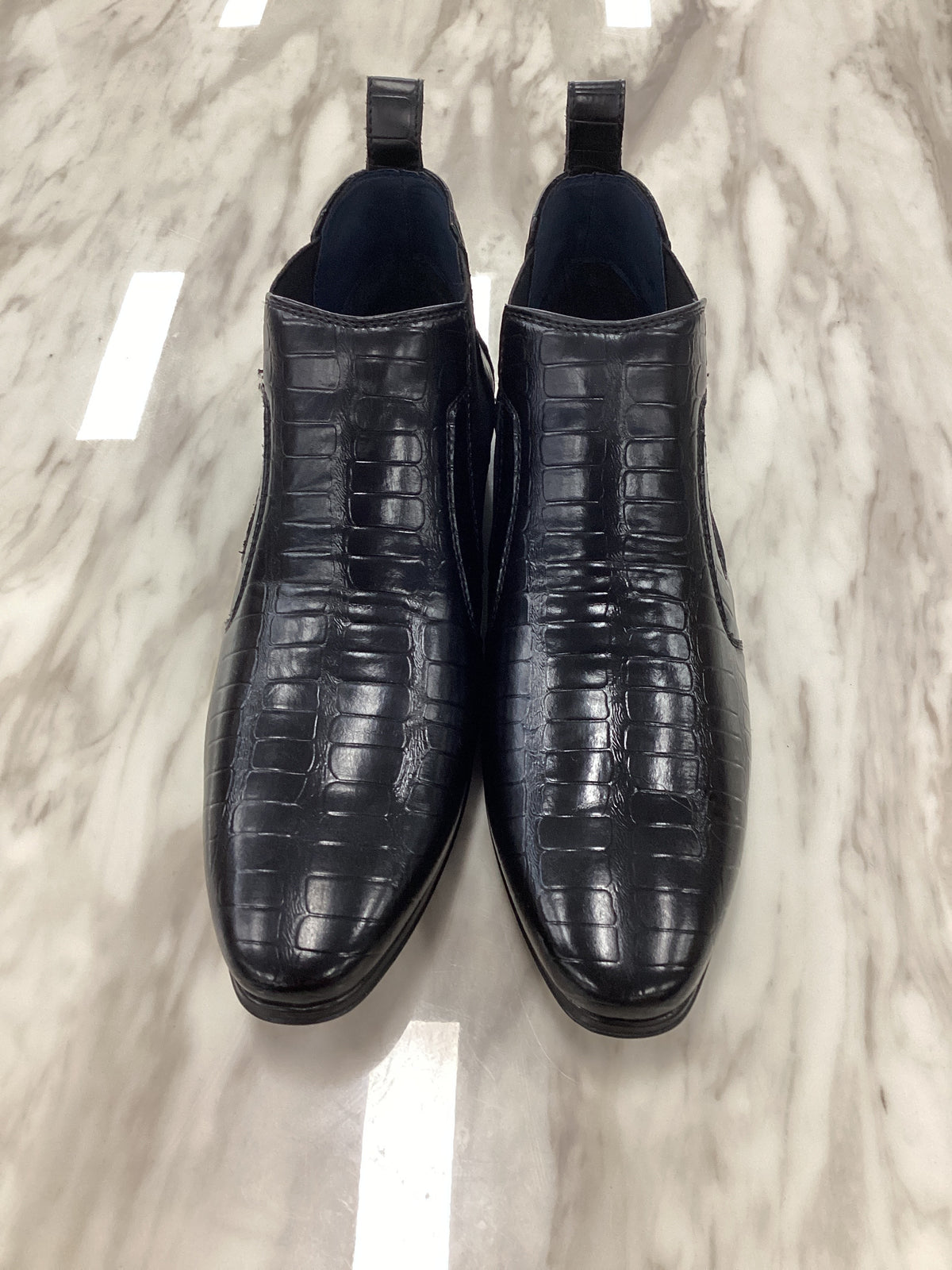 MoonWalker Men’s Crocodile-Embossed Chelsea Boots
