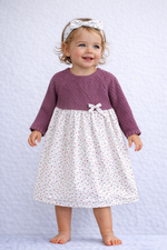 Indigo Girls Floral Dress with Knit Top & Matching Headband