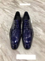 Men’s Blue Patent Leather Dress Shoes