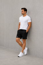 Men’s Denim Drawstring Shorts.(FFFF)