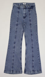 High-Waist Flared Blue Denim Jeans