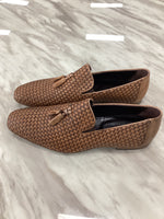 Men’s Woven Leather Tassel Loafers