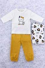 Indigo Girls’ 3-Piece Outfit Set – Long Sleeve Top, Hoodie & Joggers