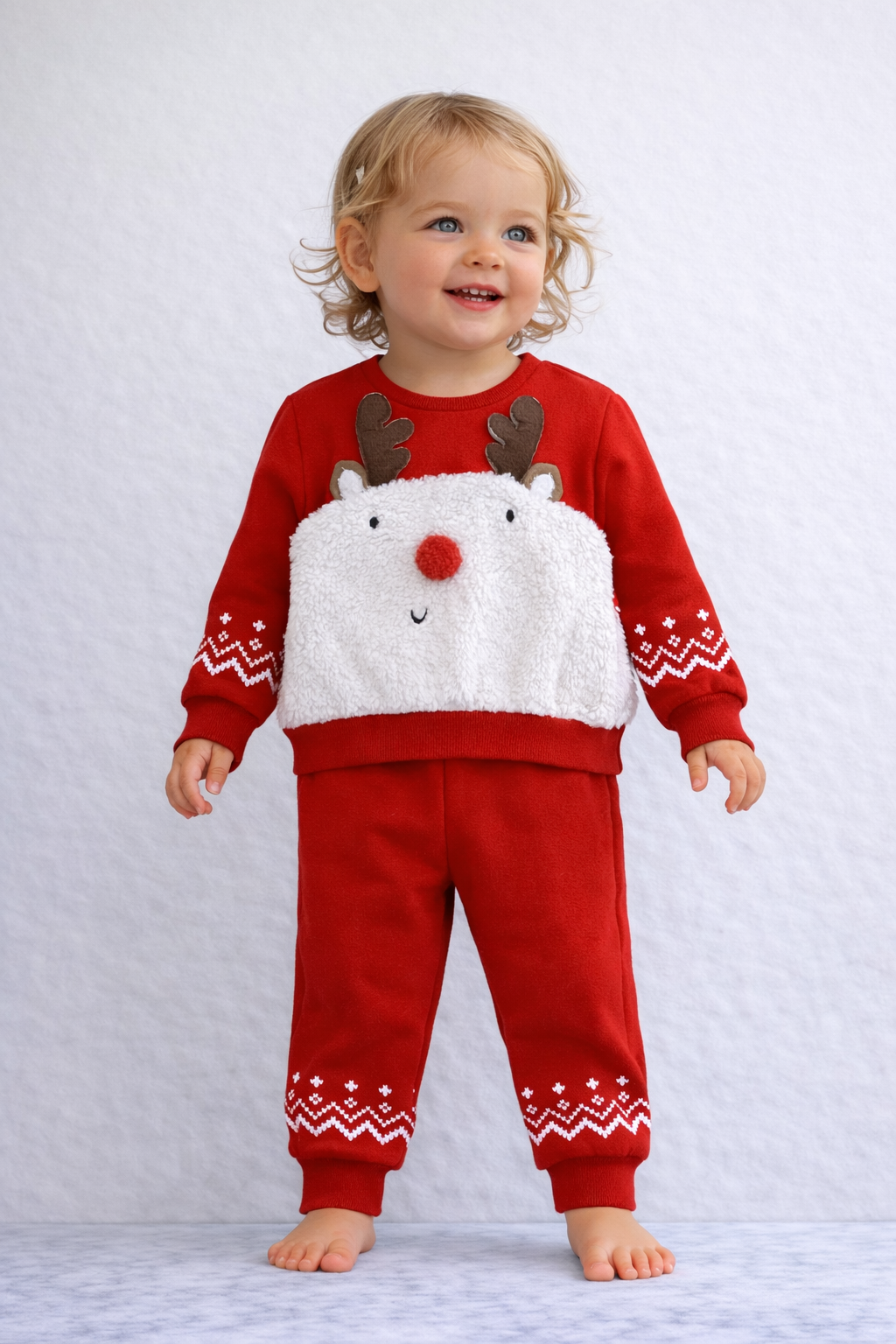 Indigo Kids Christmas Reindeer Sweater & Pants Set