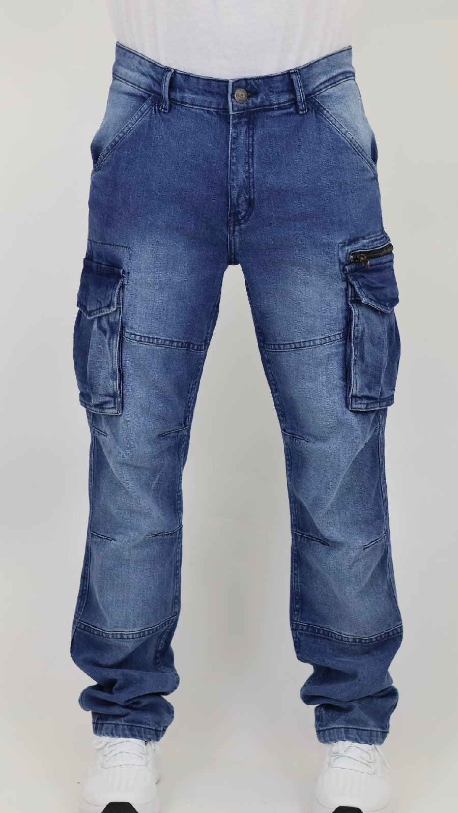 Men’s Blue Cargo Denim Jeans