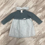 Indigo Girls Knit & Printed Dress Set with Matching Headband