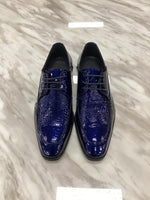 Men’s Navy Blue Patent Leather Dress Shoes