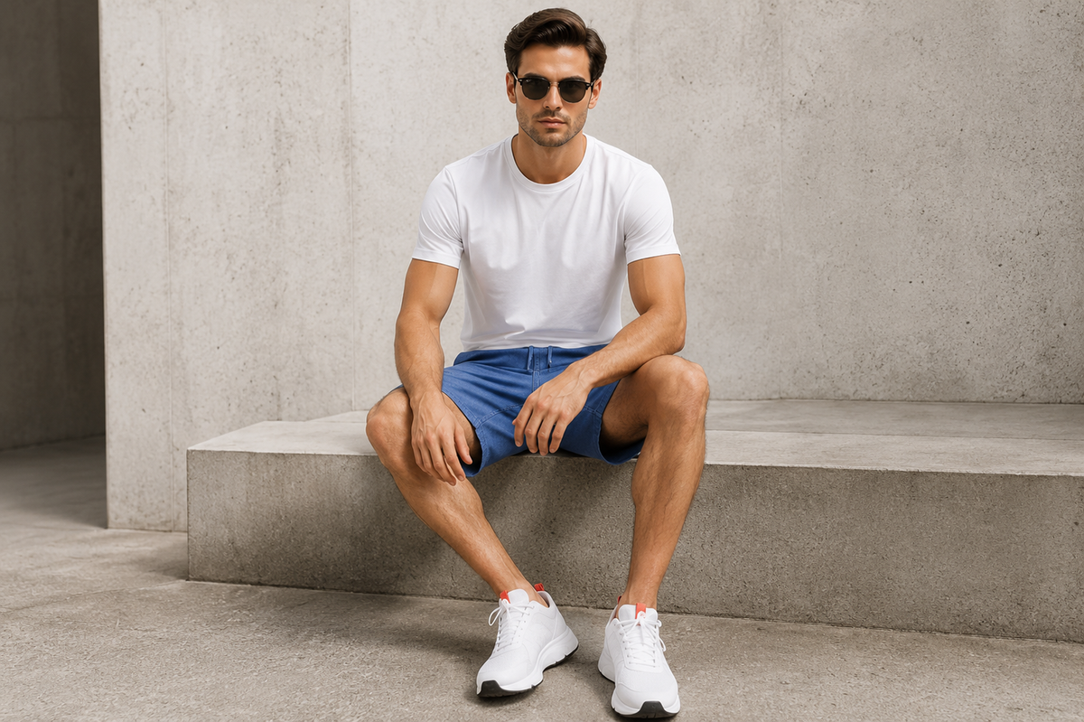 Men’s Denim Drawstring Shorts.(FFFF)