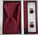 Pierre Cavelli Men’s Paisley Tie, Pocket Square & Cufflinks Gift Set