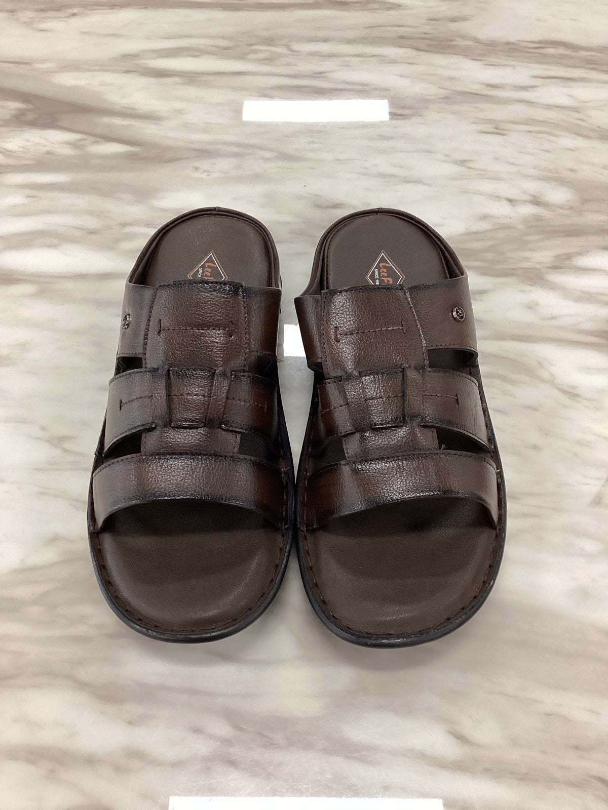 Leefox Men’s Casual Leather Sandals