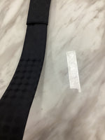 Formal Men’s Patterned Black Necktie with Pocket Square