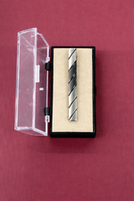 Silver & Gunmetal Diagonal Stripe Tie Clip – Classic Men’s Accessory
