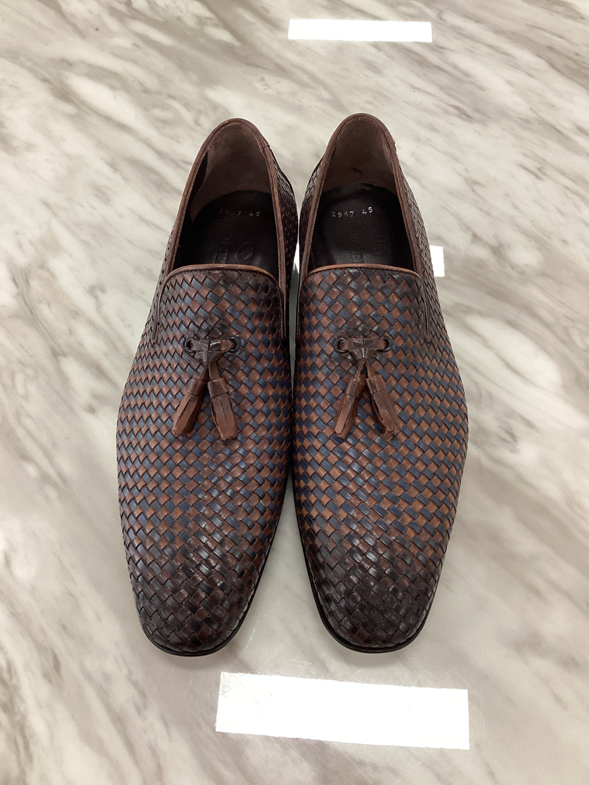 Men’s Woven Leather Tassel Loafers