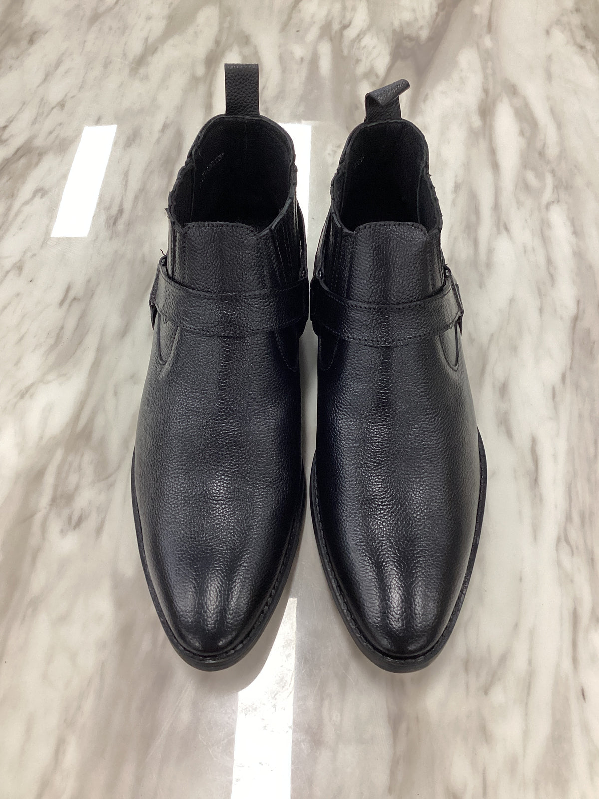 Regal Men’s Leather Ankle Boots with Decorative Strap