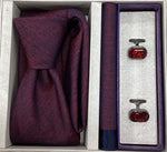 Pierre Cavelli Men’s Paisley Tie, Pocket Square & Cufflinks Gift Set