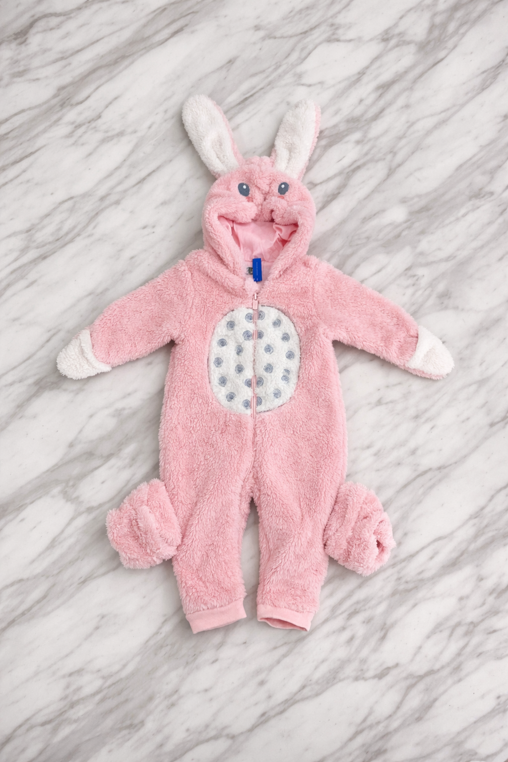 Baby Bunny Hooded Fleece Sleepsuit