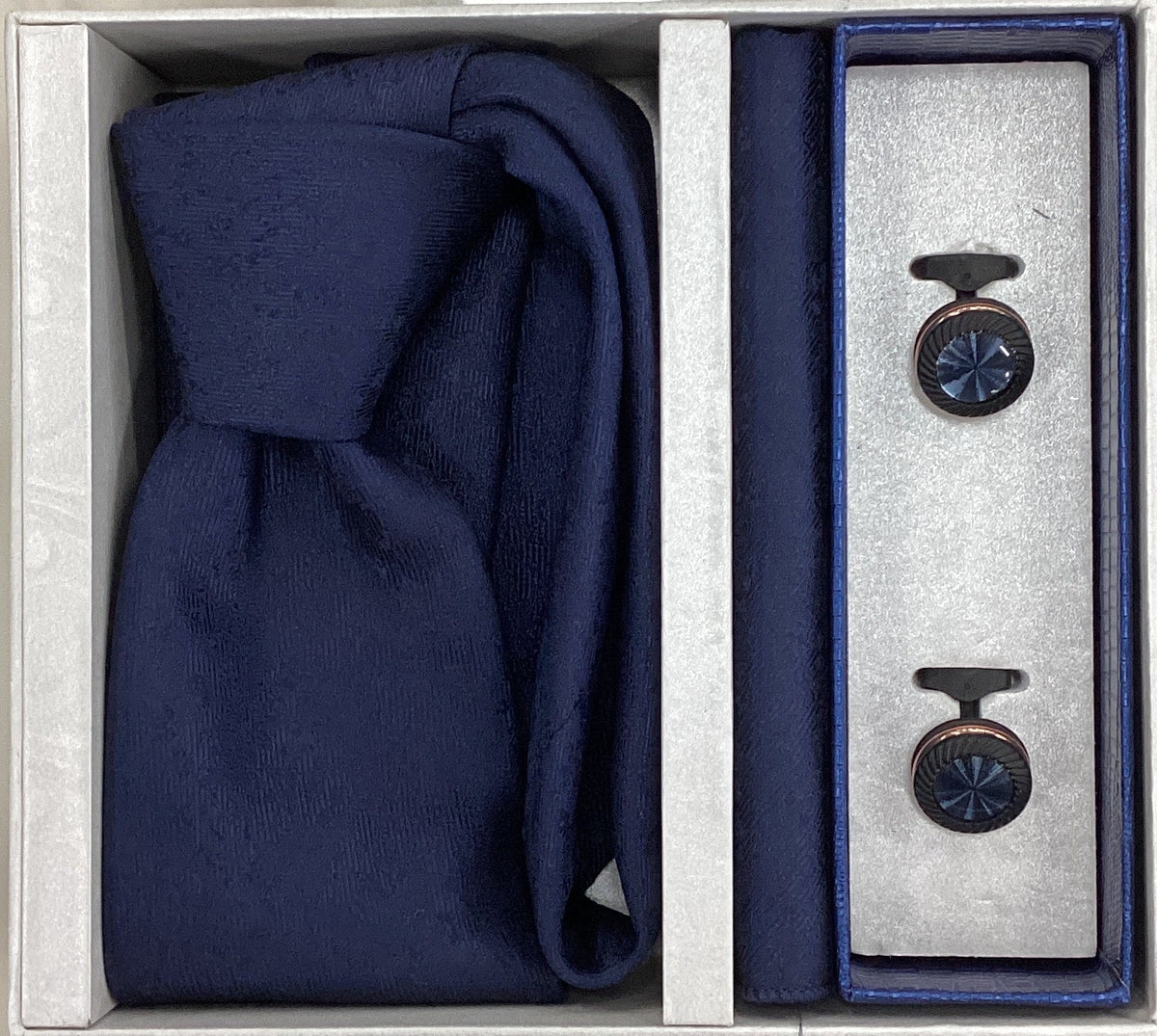 Pierre Cavelli Men’s Paisley Tie, Pocket Square & Cufflinks Gift Set