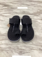 Lee Grain Men’s Classic Black Toe-Ring Leather Sandals