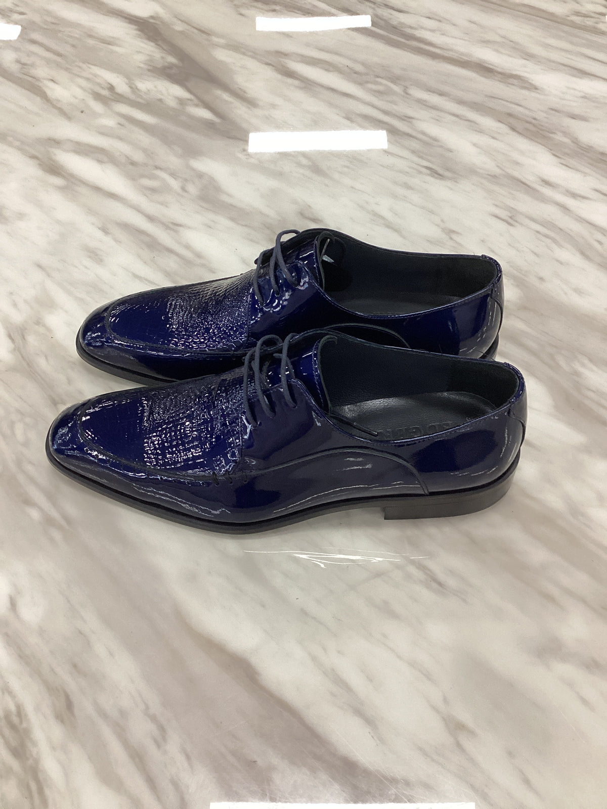 Men’s Navy Blue Patent Leather Dress Shoes
