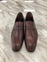 Men’s Crocodile-Embossed Leather Loafers