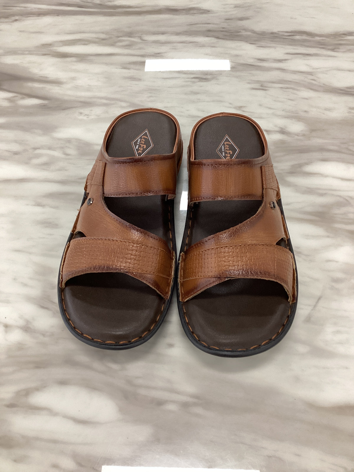 Leefox Men’s Casual Leather Sandals