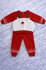 Indigo Kids Christmas Reindeer Sweater & Pants Set