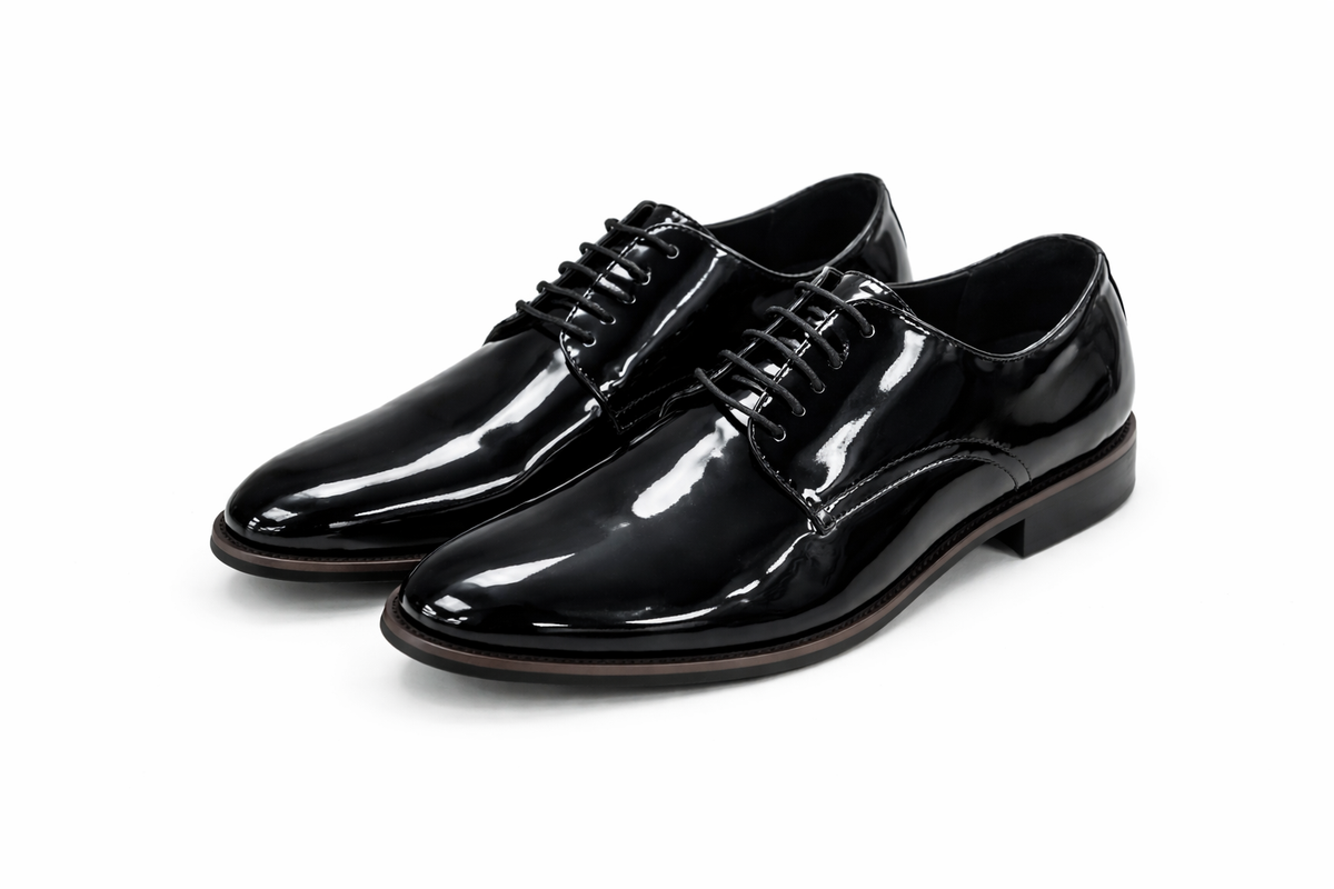 Men’s Black Patent Leather Oxford Shoes – Formal & Wedding Style