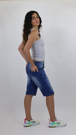 Women’s Denim Knee-Length Shorts – Relaxed Fit