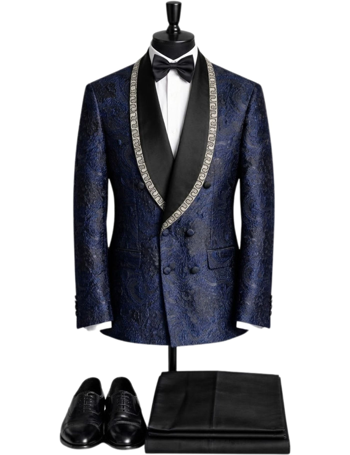 Edgers Men’sDouble Breasted Three-Piece Suit + Bow tie.(FFF)