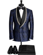 Edgers Men’sDouble Breasted Three-Piece Suit + Bow tie.(FFF)